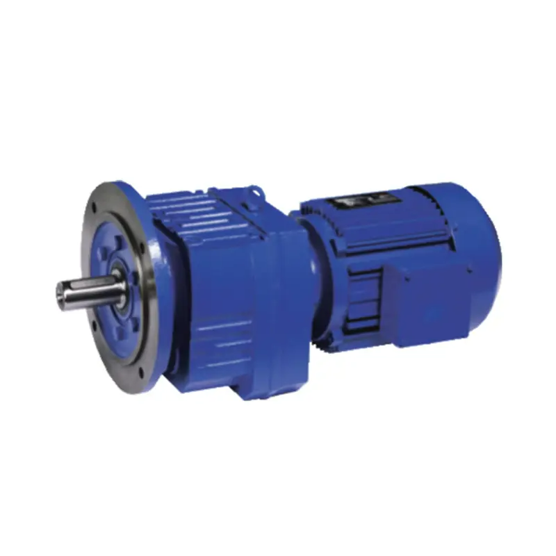 Wholesale Price Aluminium Bevel Gearbox – Flange mounted R Series helical industrial gearbox RF57 RF67 RF77 gear reducer – Devo Gear